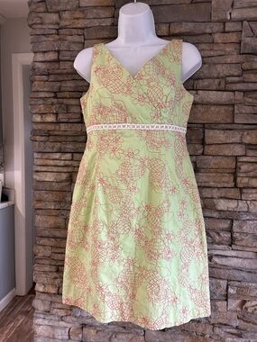 Vintage Lilly Pulitzer dress size 4 green and pink